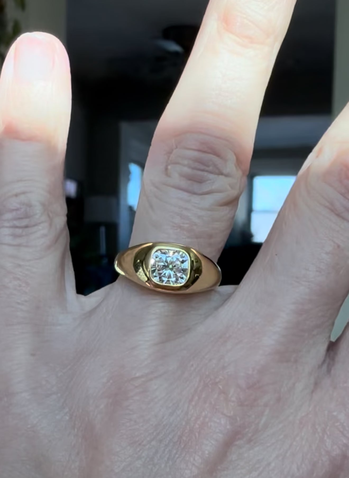 Handcrafted 14k Yellow Gold Gypsy Ring