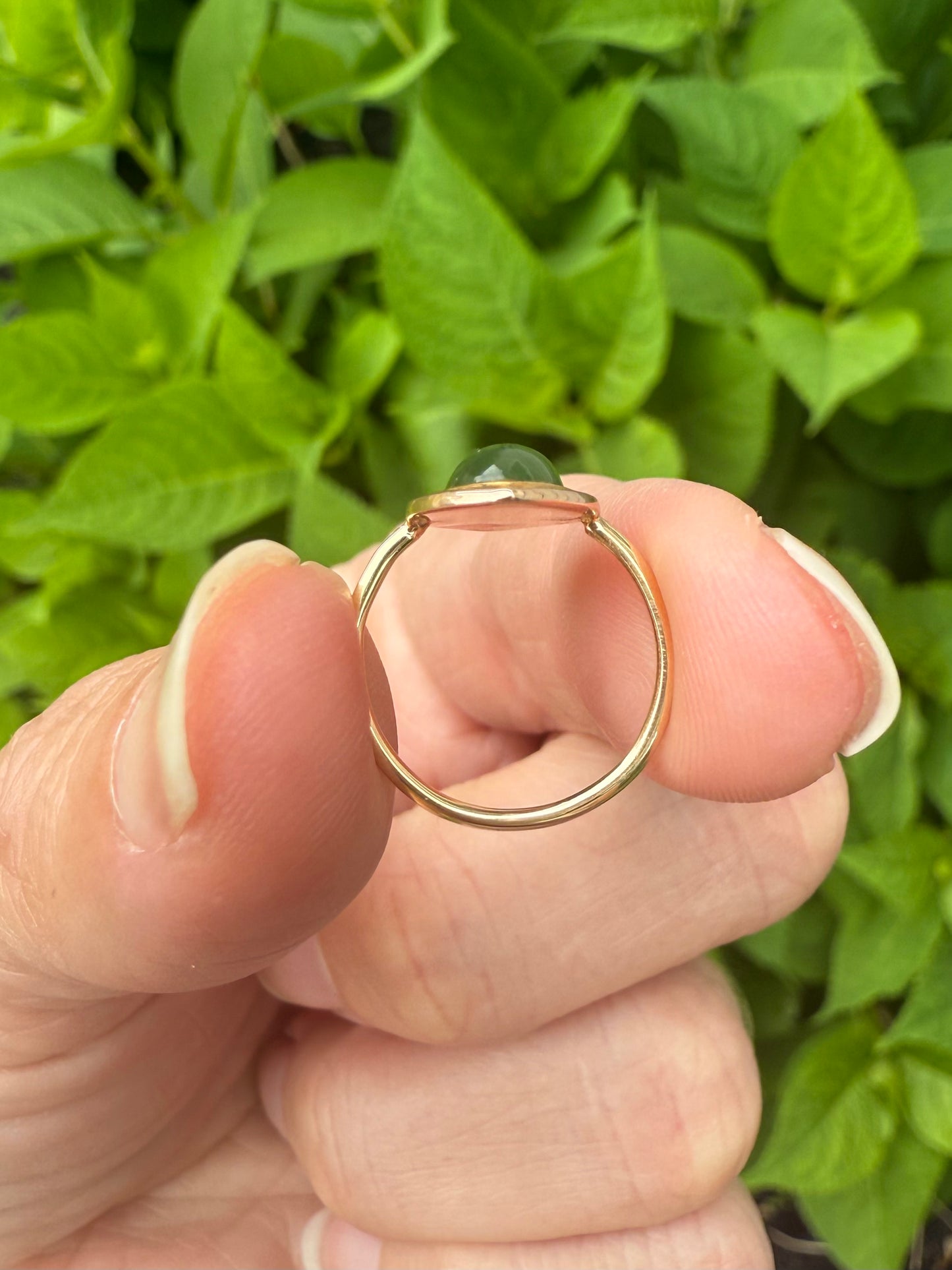 Antique 14k Yellow Gold Jade Stick Pin RIng