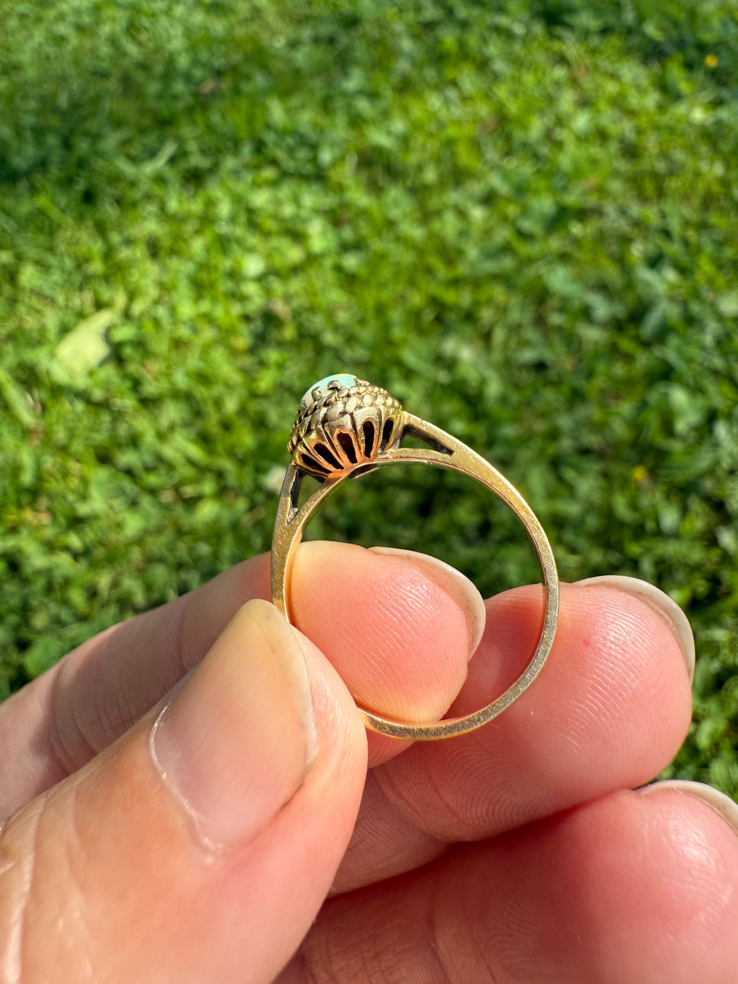 Antique 14k Yellow Gold Opal Ring