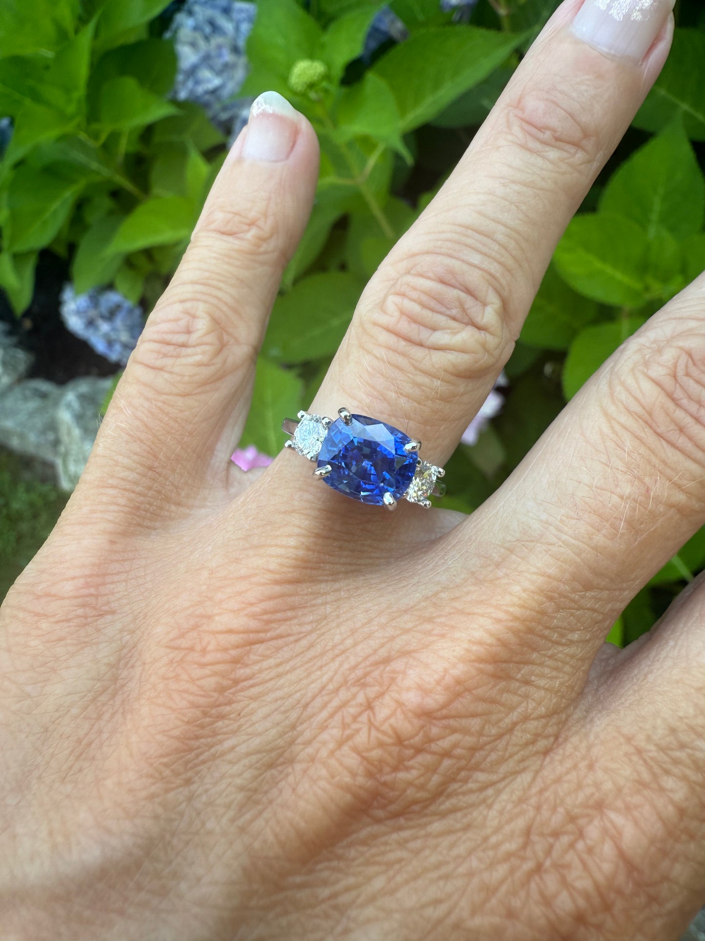14k White Gold Sapphire and Diamond Ring