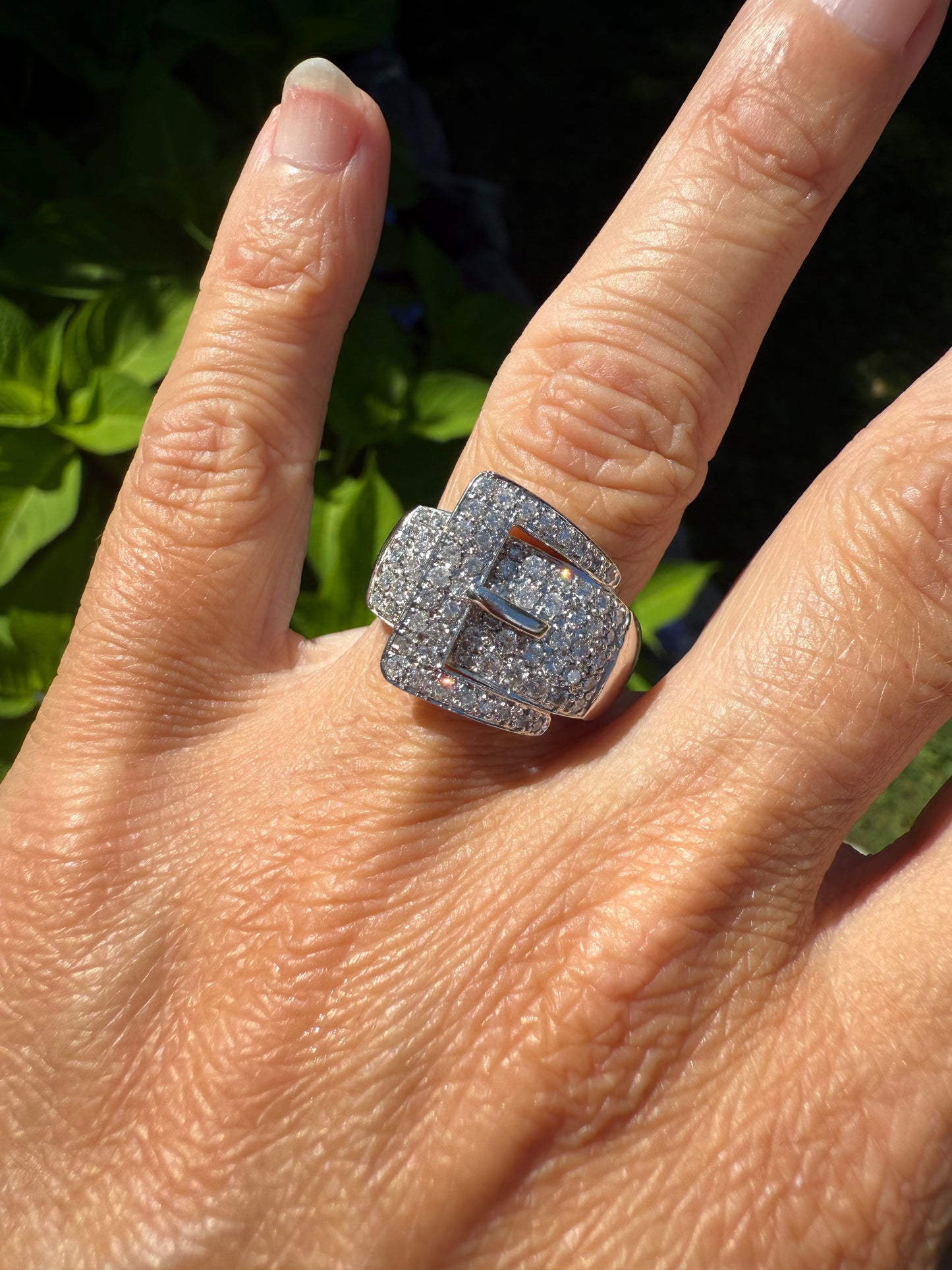 Vintage Diamond Buckle Ring