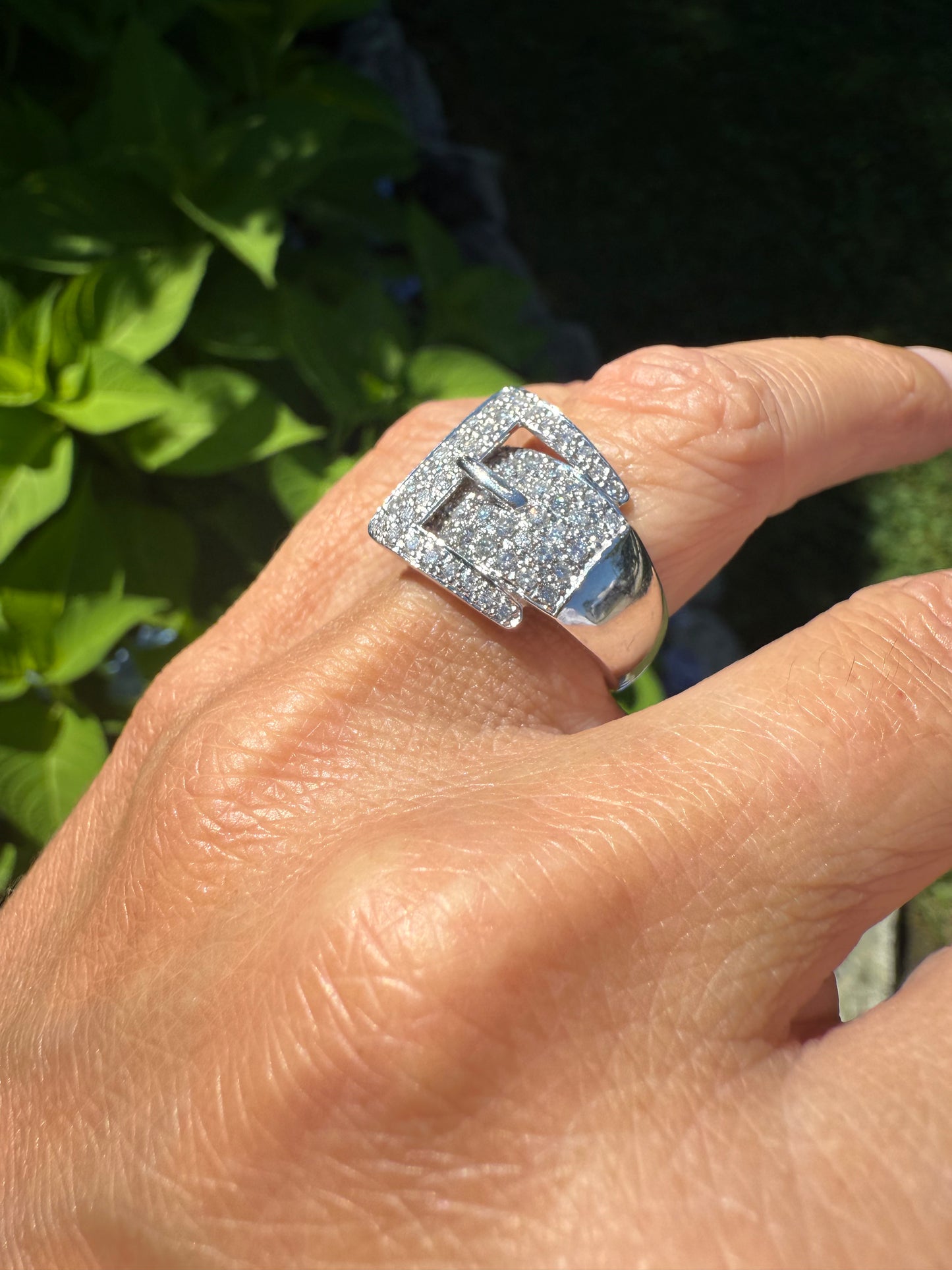 Vintage Diamond Buckle Ring