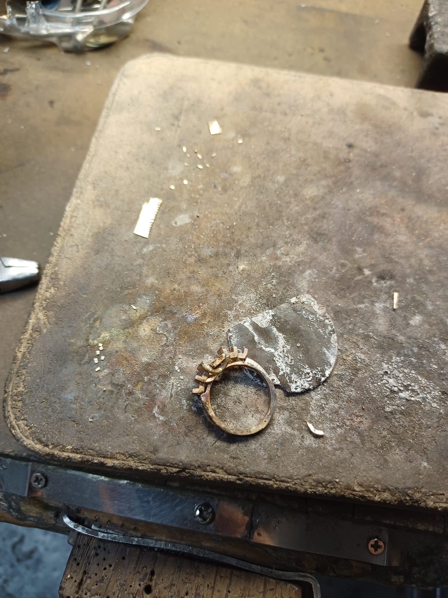 Sleek Handcrafted Half Bezel Ring