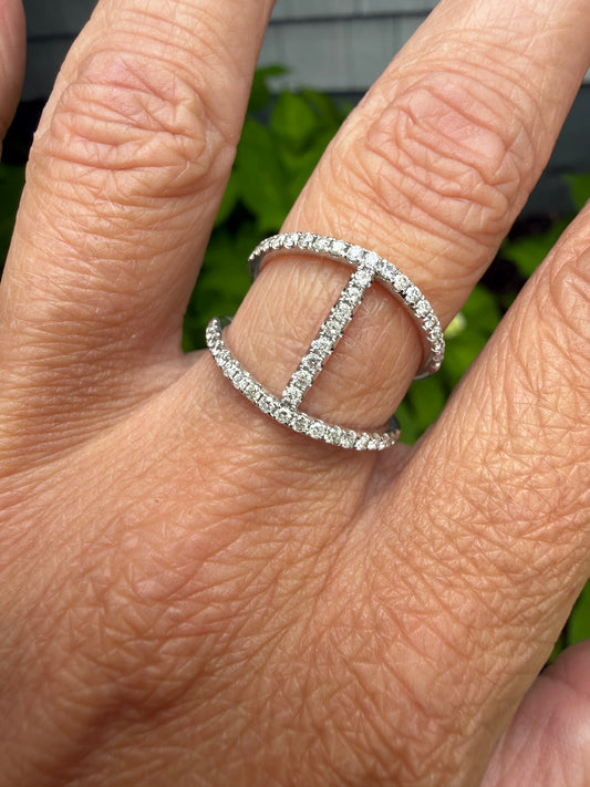 Vintage 14k White Gold Diamond Ring