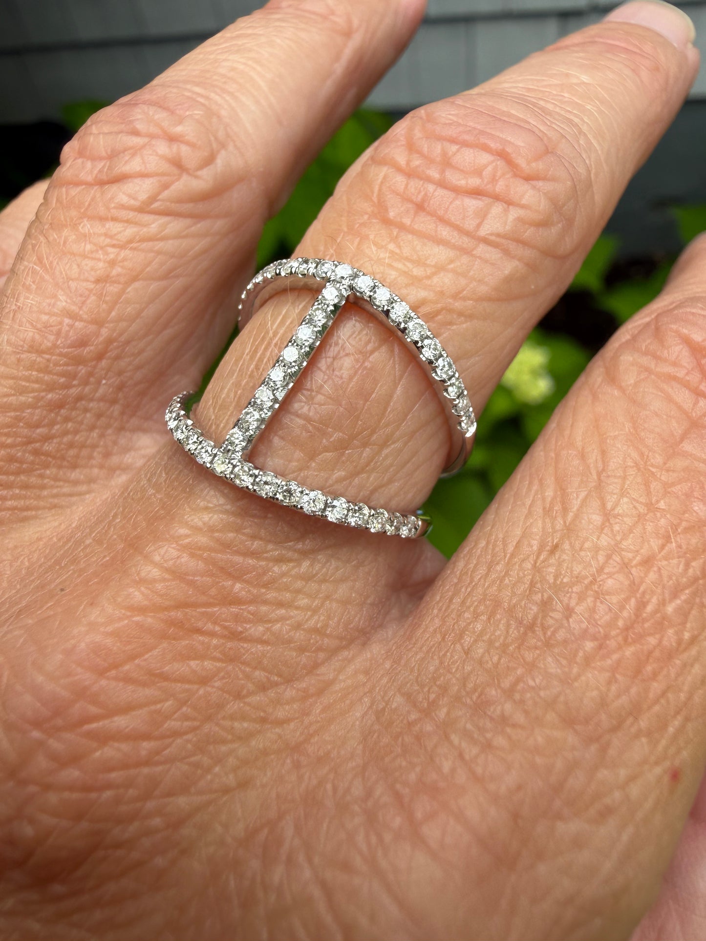 Vintage 14k White Gold Diamond Ring