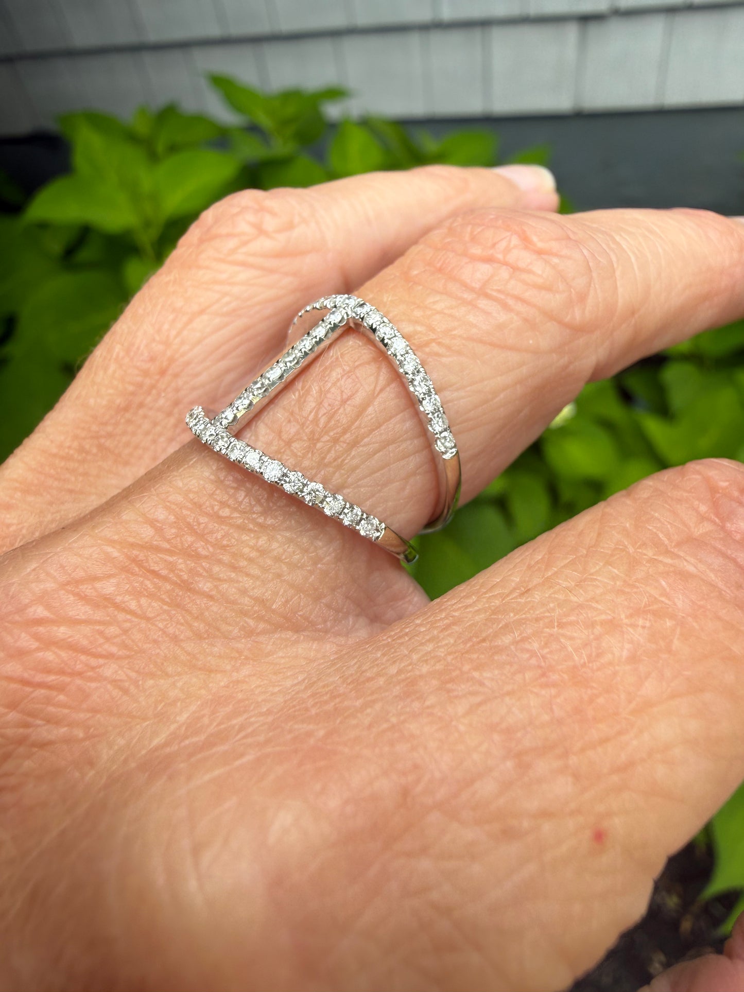 Vintage 14k White Gold Diamond Ring