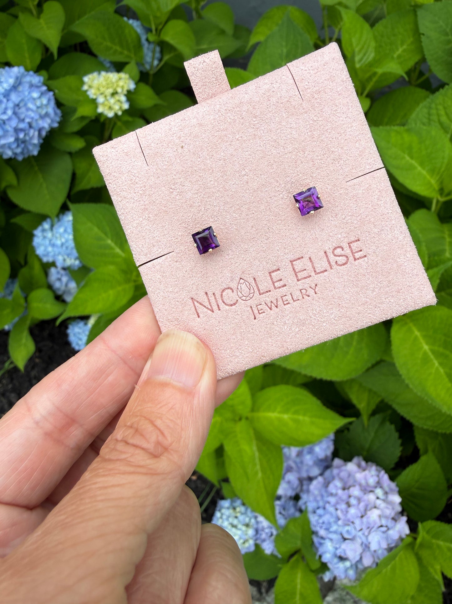 Vintage Amethyst Stud Earrings