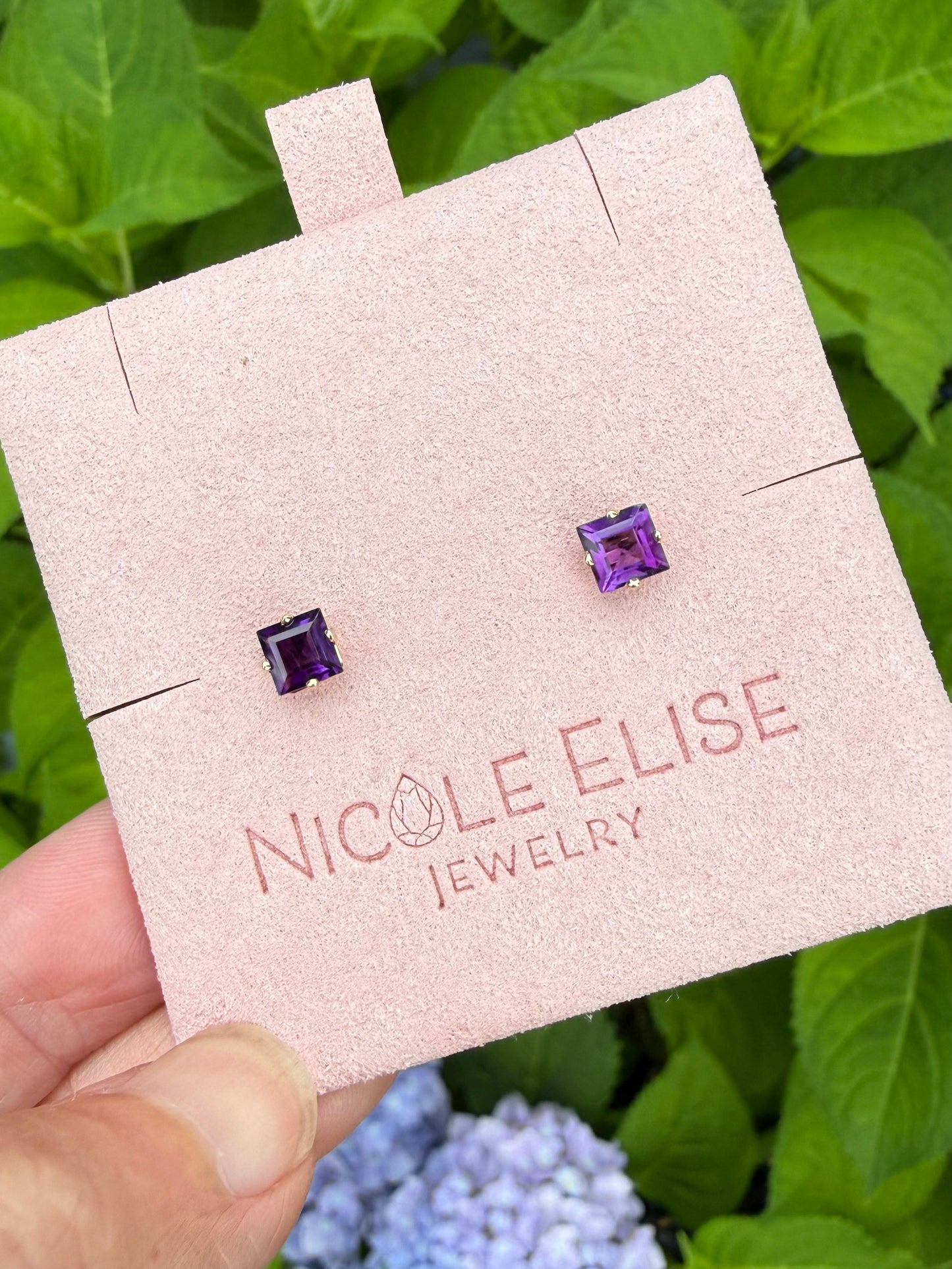 Vintage Amethyst Stud Earrings