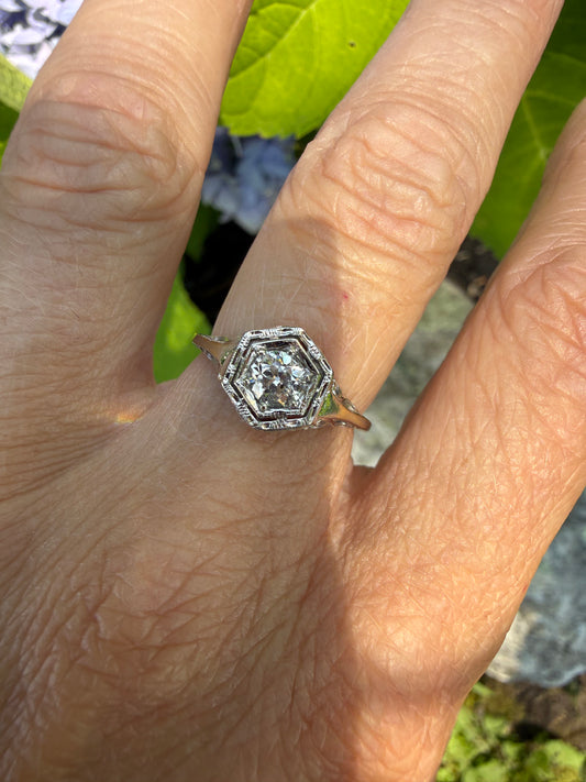Art Deco Diamond Engagement Ring