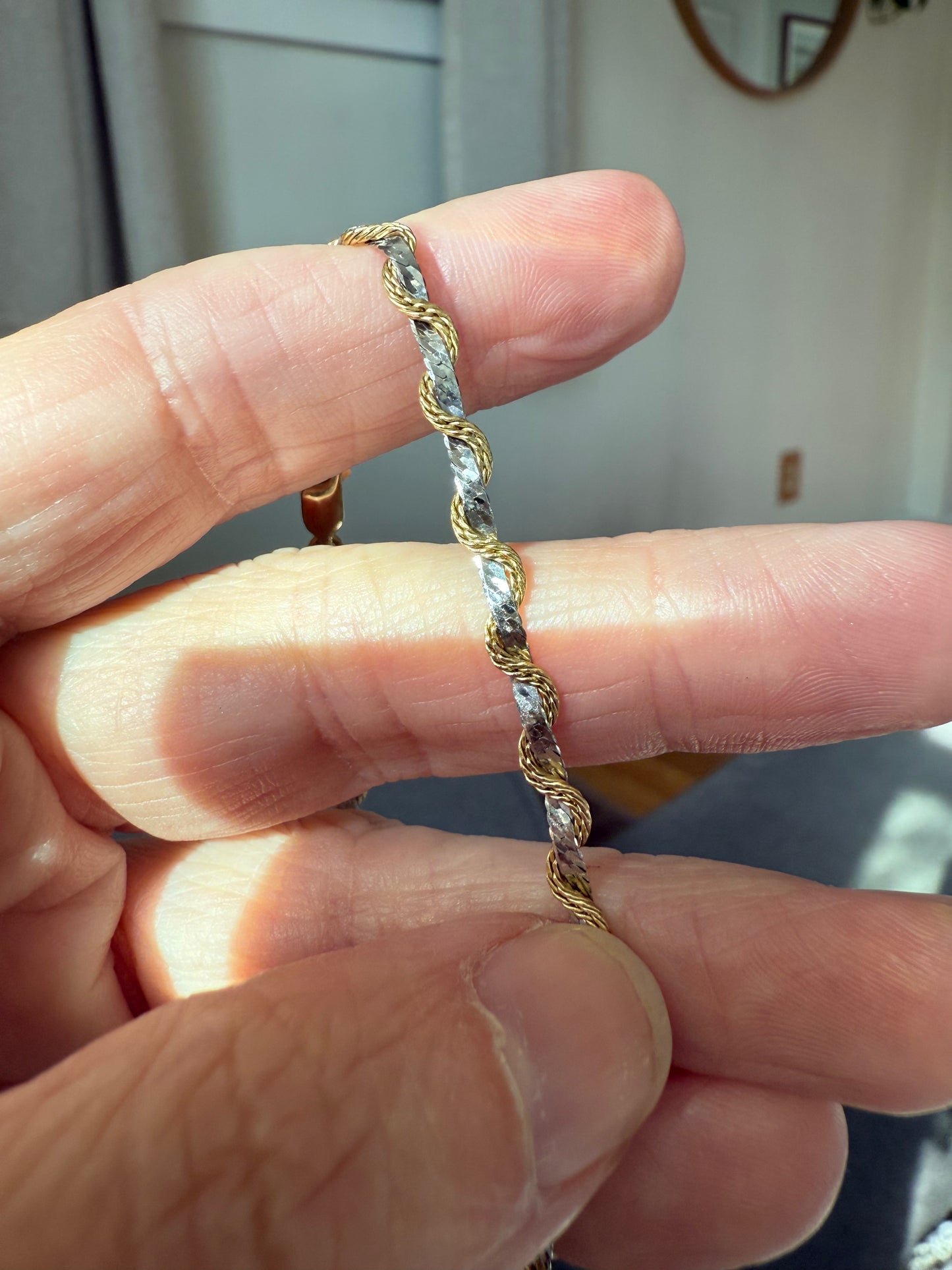 Vintage Aurafin Italy 14k Yellow & White Gold Diamond Cobra Pendant