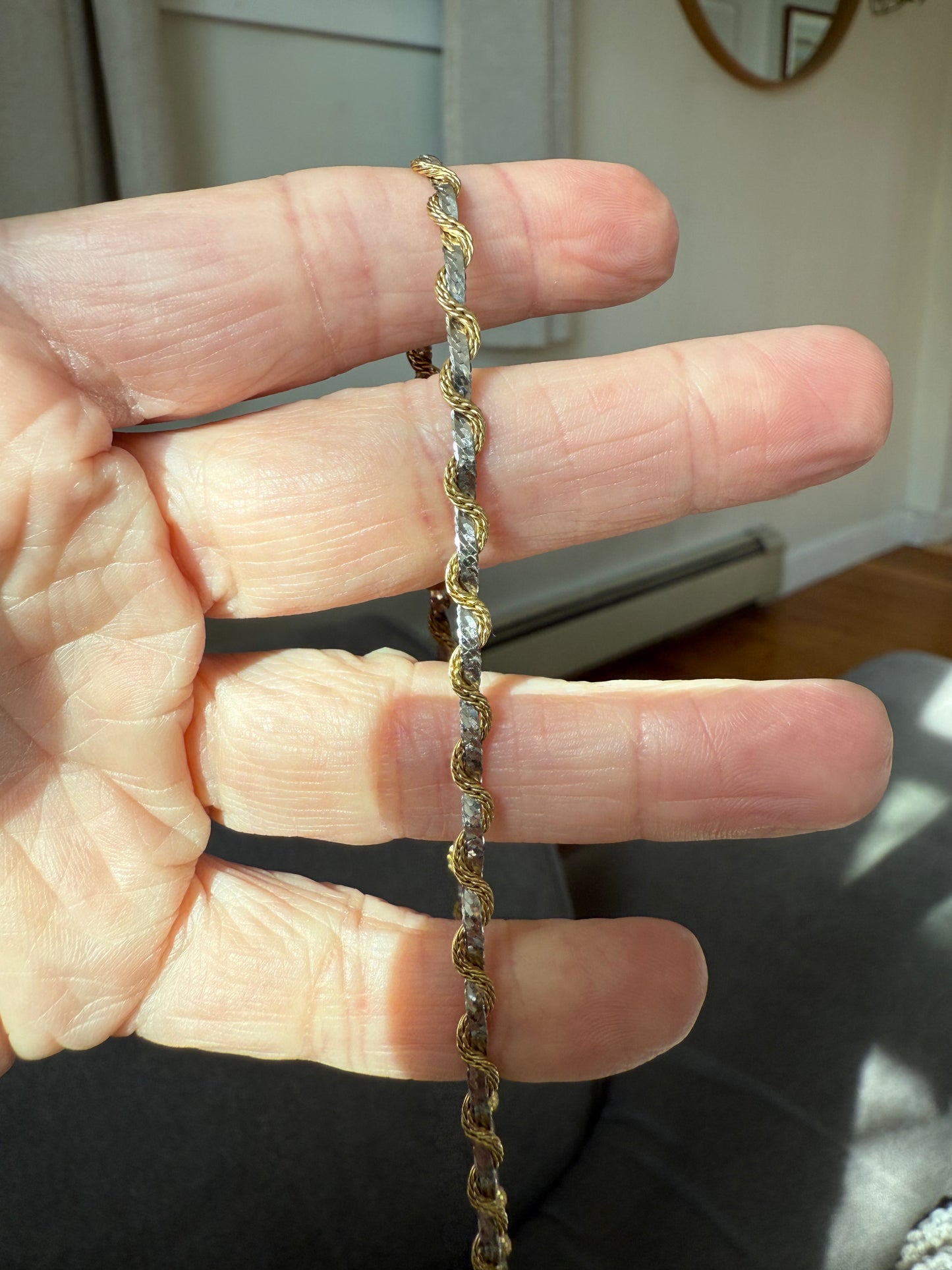 Vintage Aurafin Italy 14k Yellow & White Gold Diamond Cobra Pendant