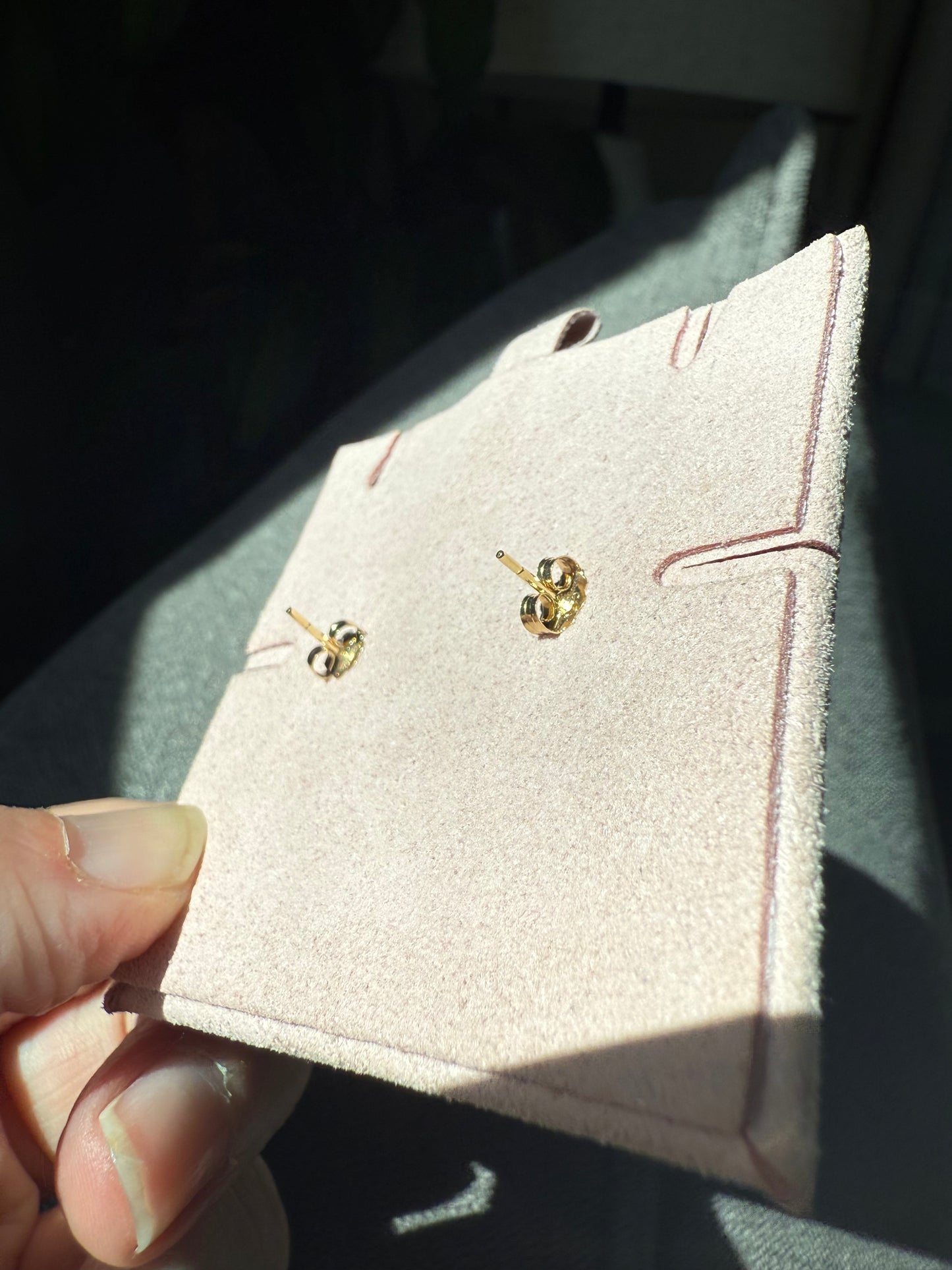 Vintage 14k Yellow Gold Tourmaline & Diamond Star Earrings