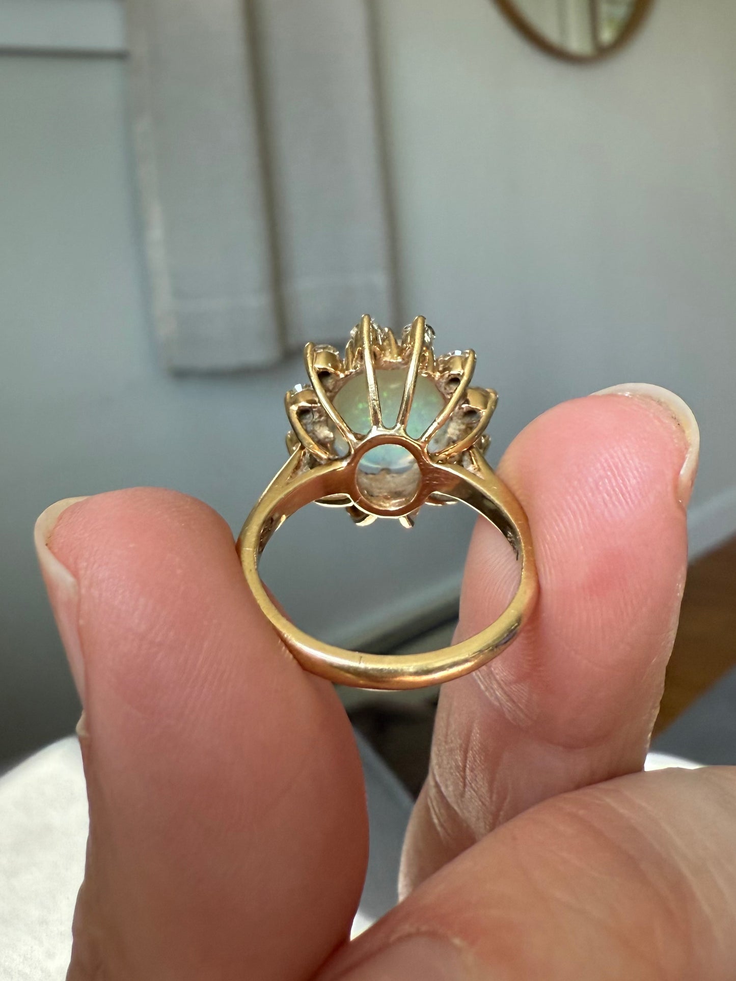 Vintage 1960s Opal & Diamond Ring