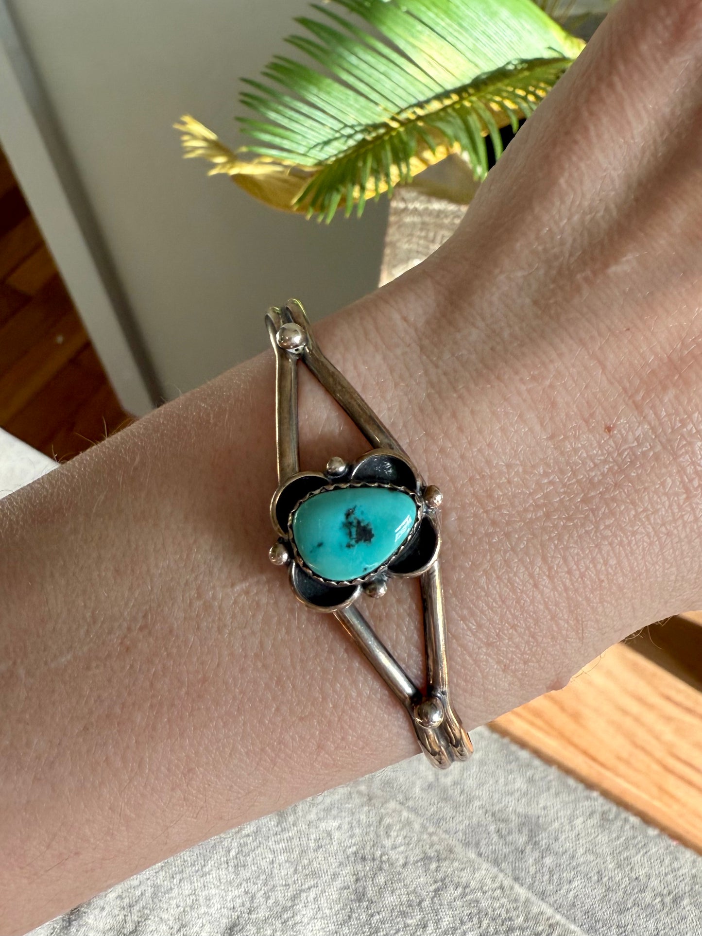 Vintage Sterling Silver Turquoise Bracelet