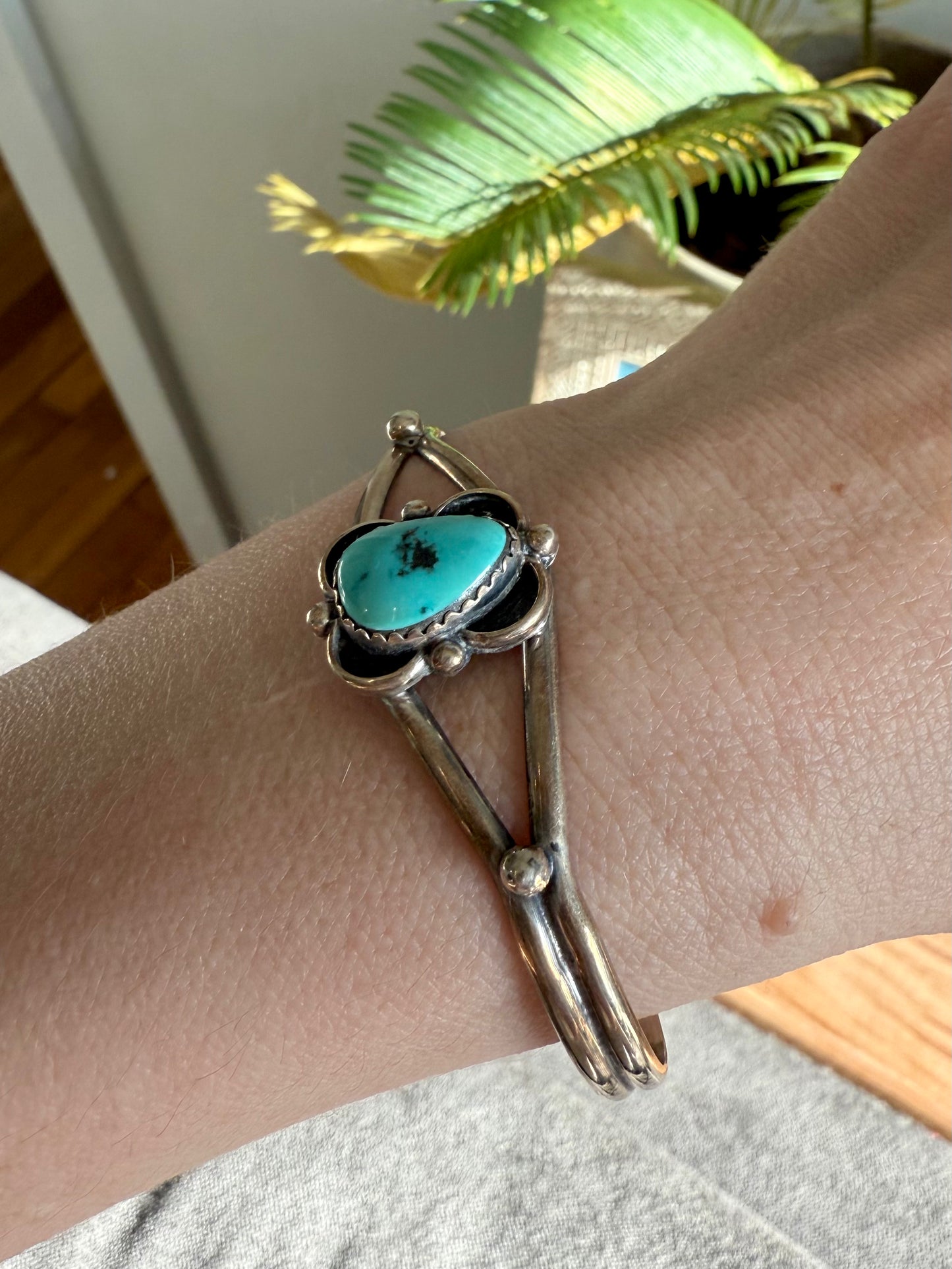 Vintage Sterling Silver Turquoise Bracelet