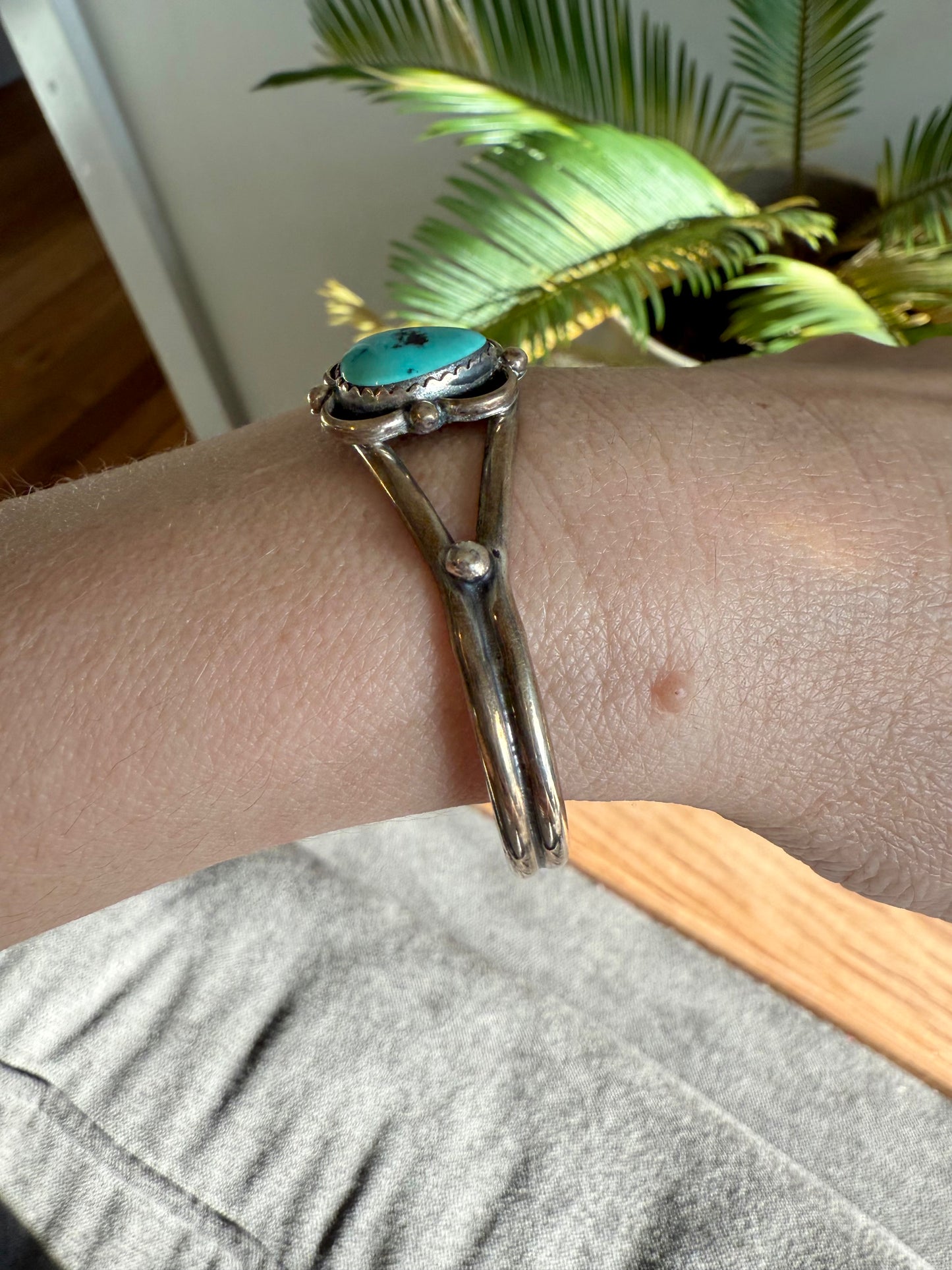 Vintage Sterling Silver Turquoise Bracelet