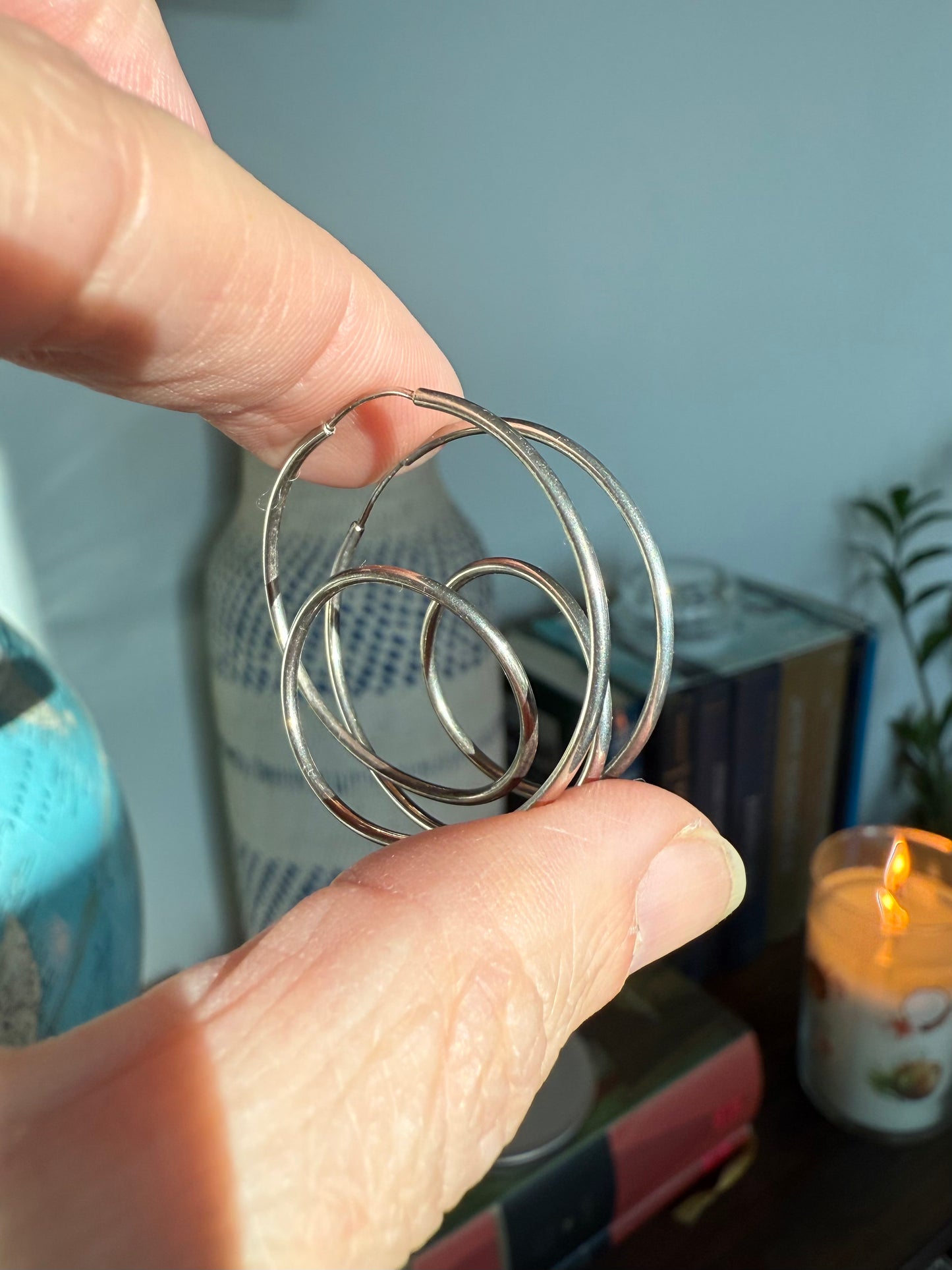 Vintage Sterling Silver Hoop Earrings