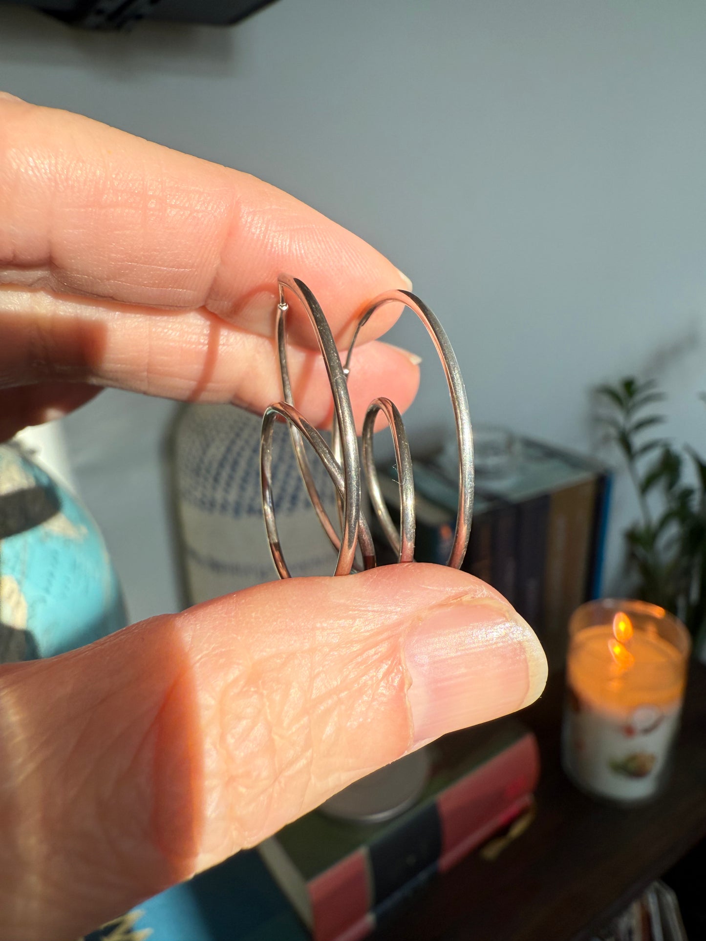 Vintage Sterling Silver Hoop Earrings