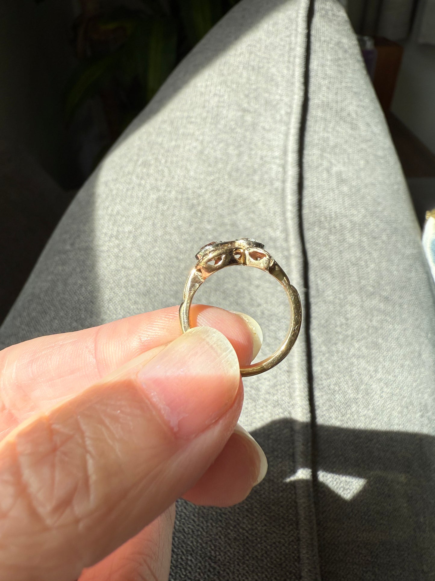 Vintage 14k Yellow and White Gold Diamond Ring
