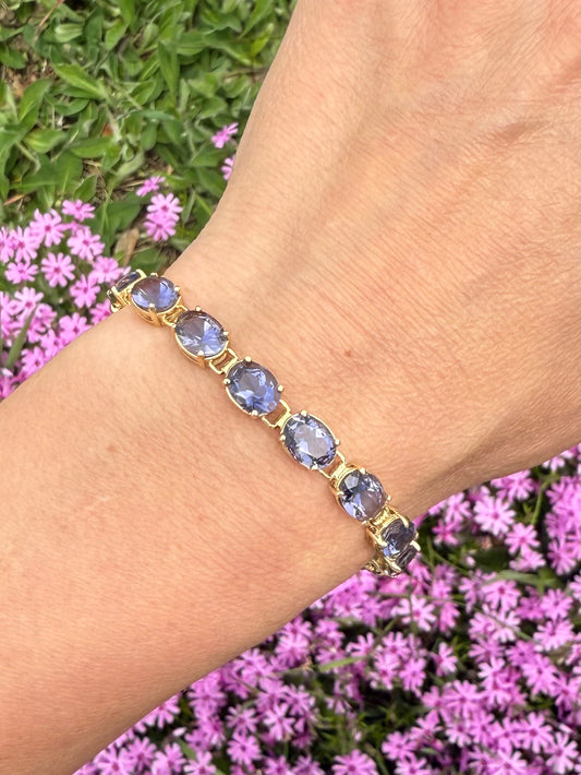 Vintage 14k Yellow Gold Tanzanite Bracelet