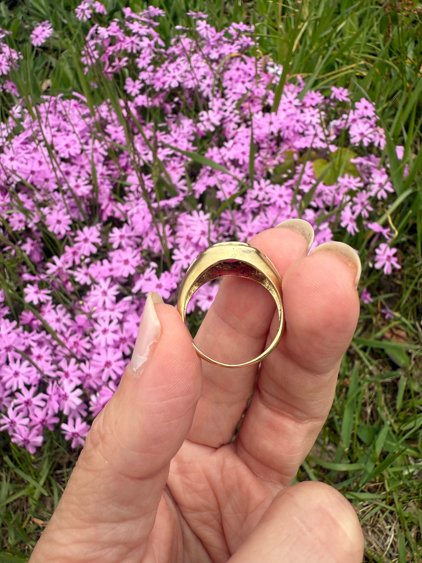Vintage 14k Yellow Gold Ruby and Diamond Ring
