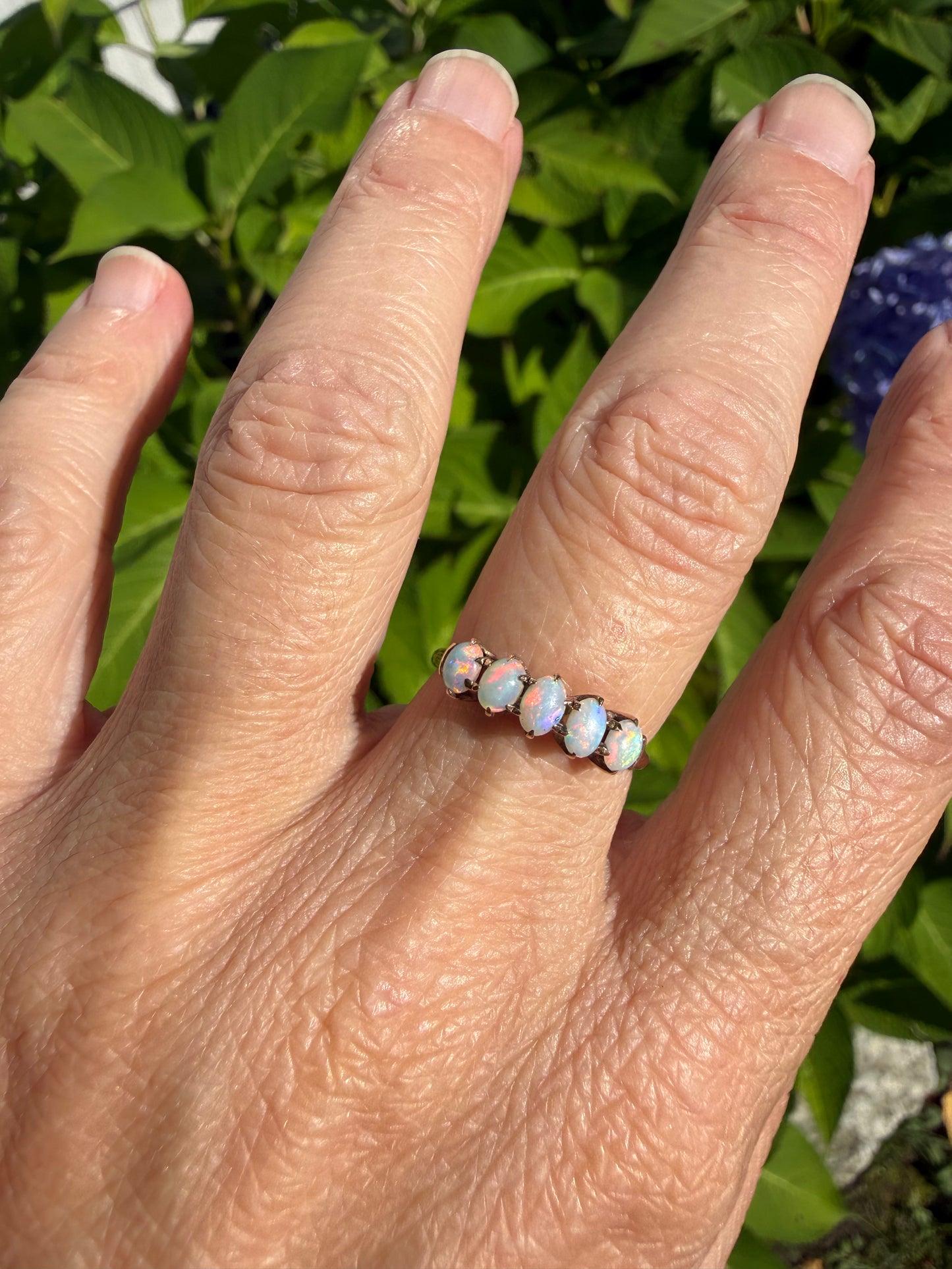 Antique 14k Gold Opal Band