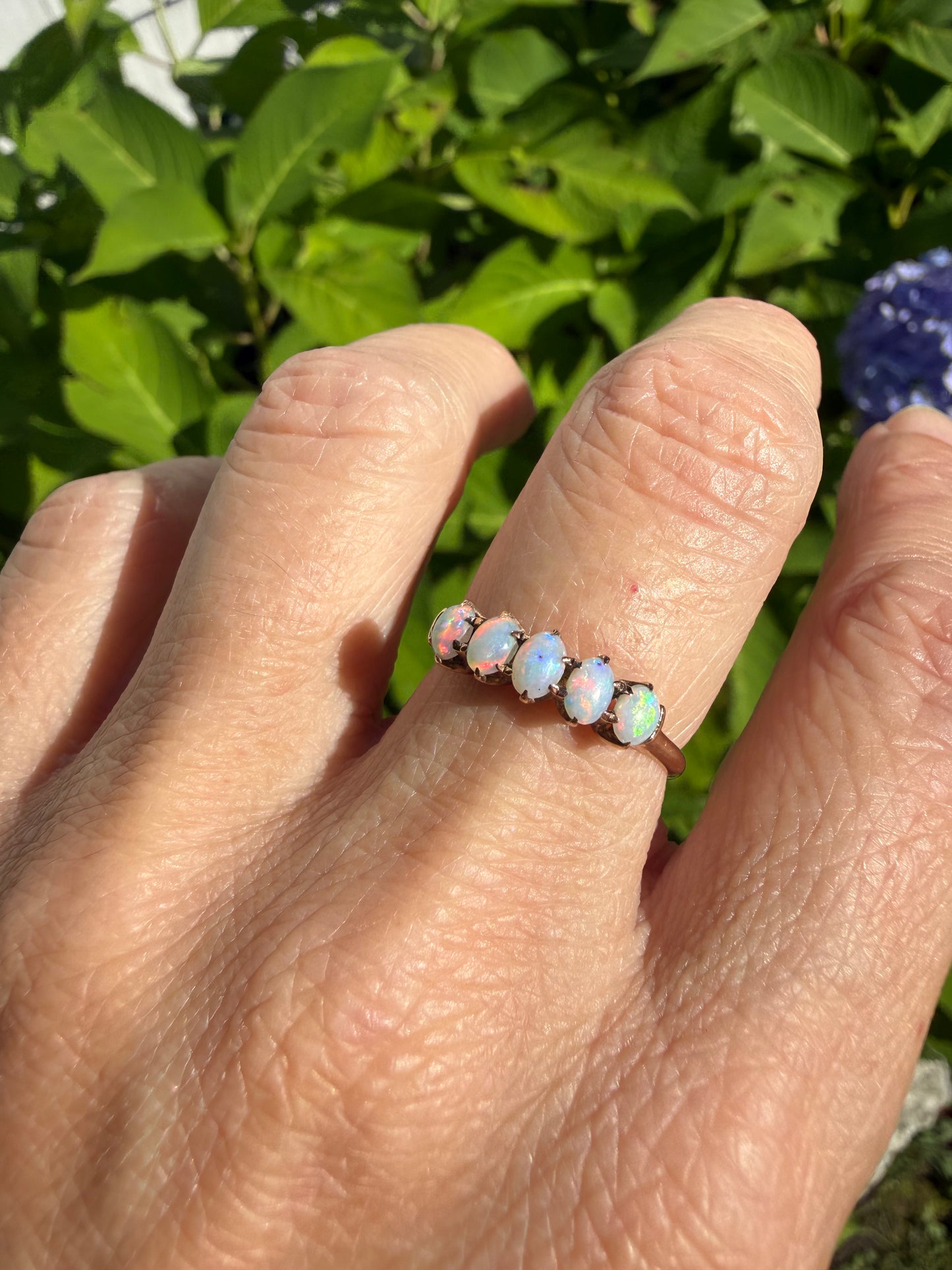 Antique 14k Gold Opal Band