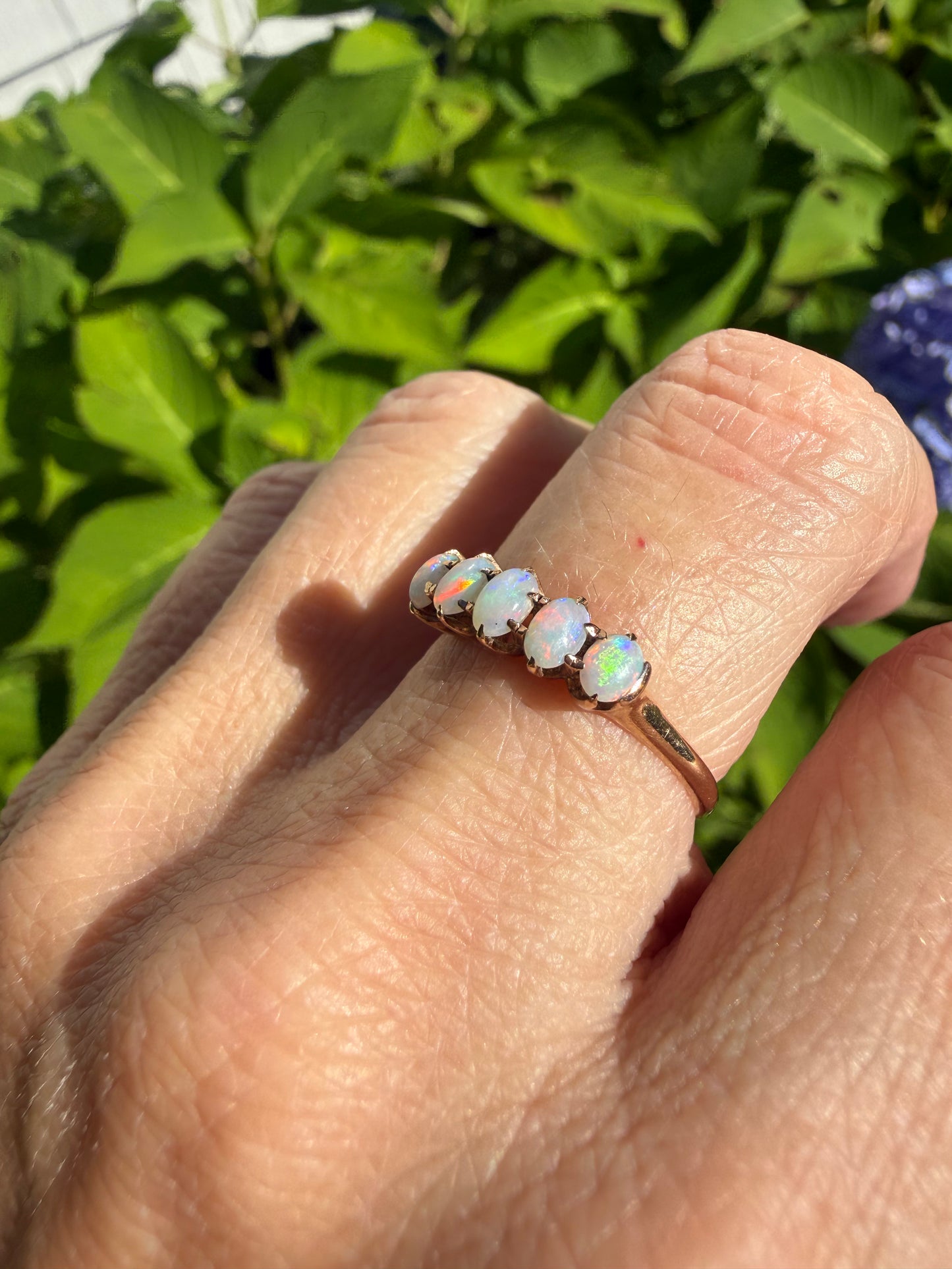 Antique 14k Gold Opal Band