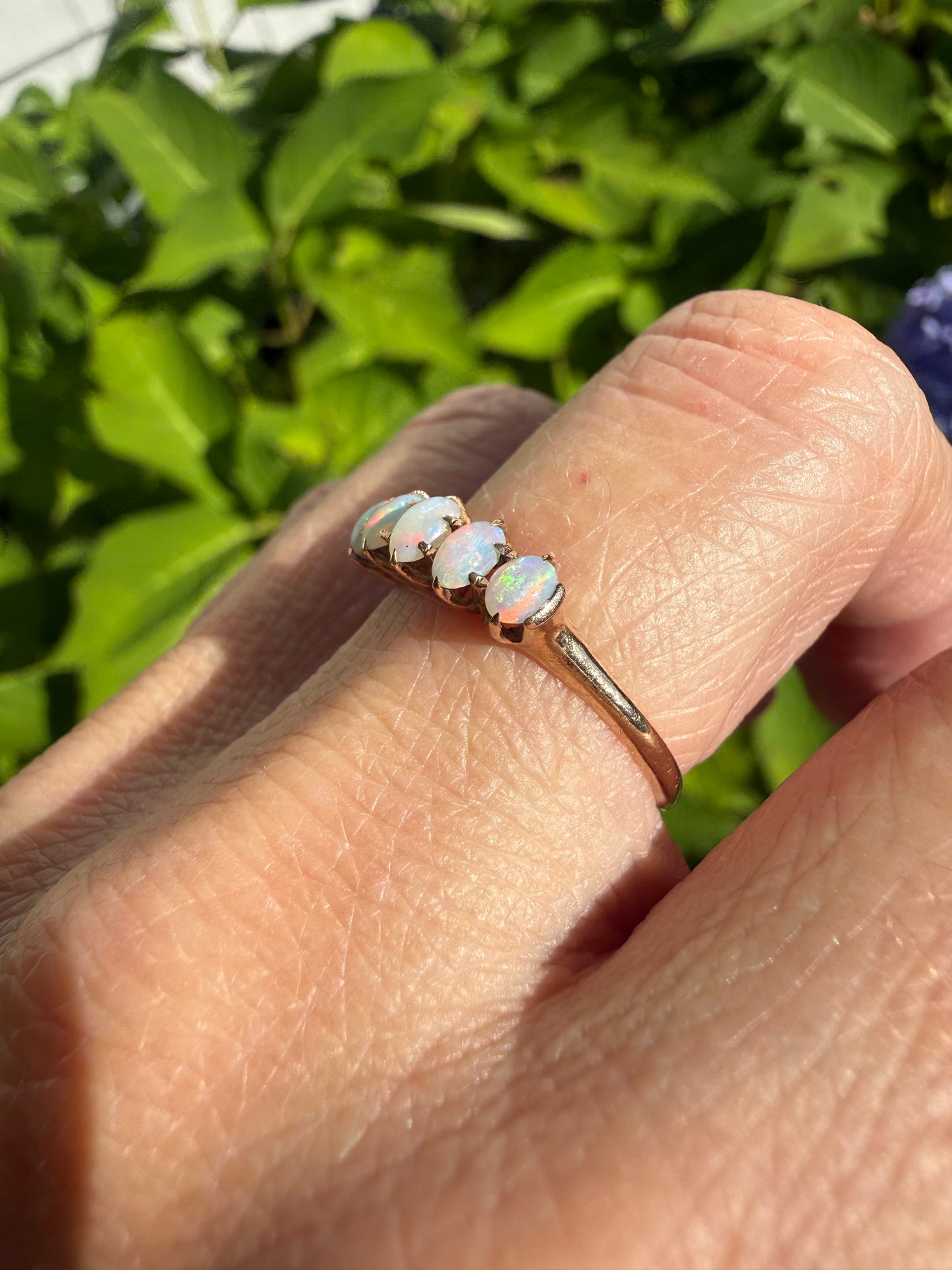 Antique 14k Gold Opal Band
