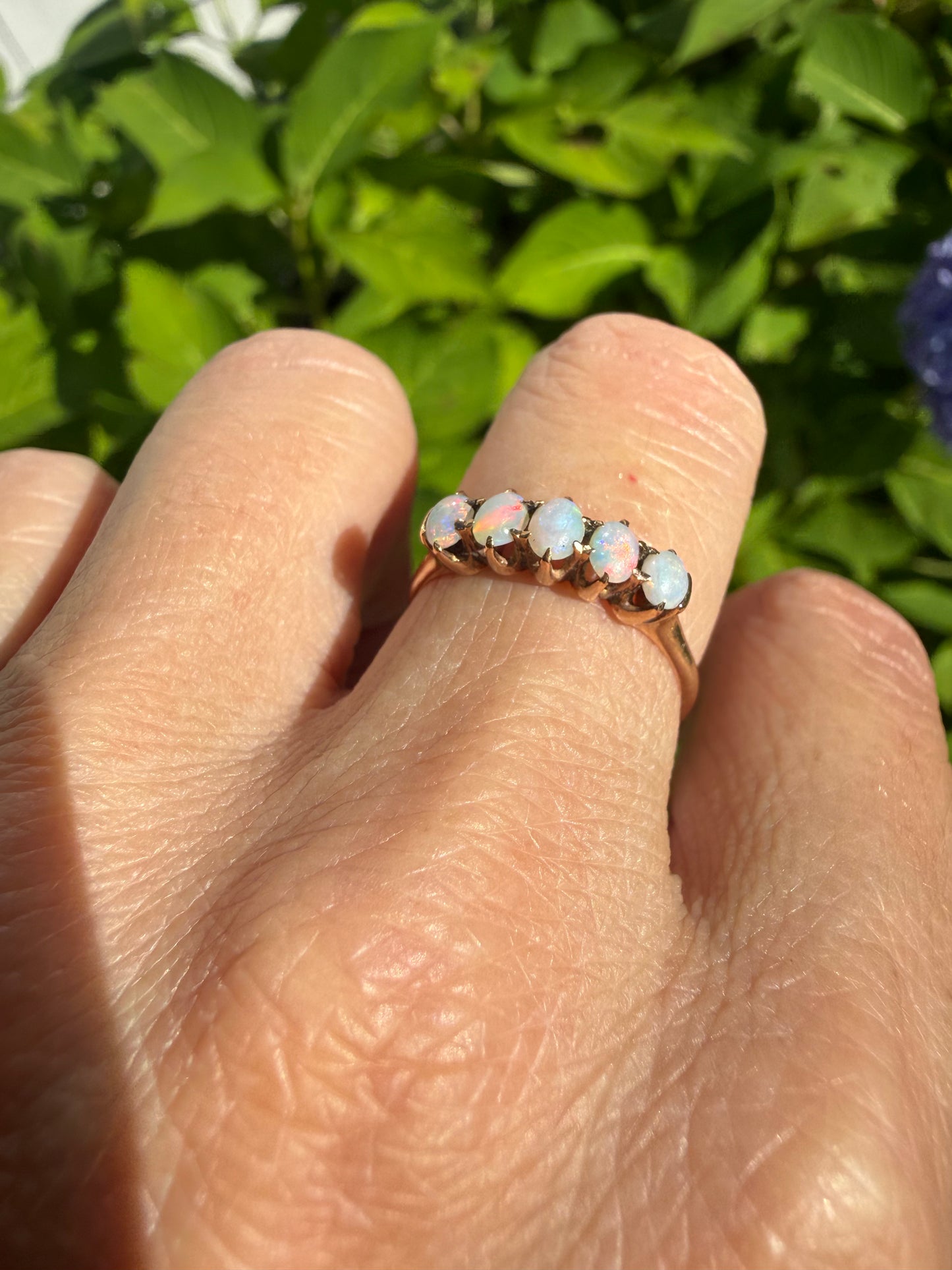 Antique 14k Gold Opal Band