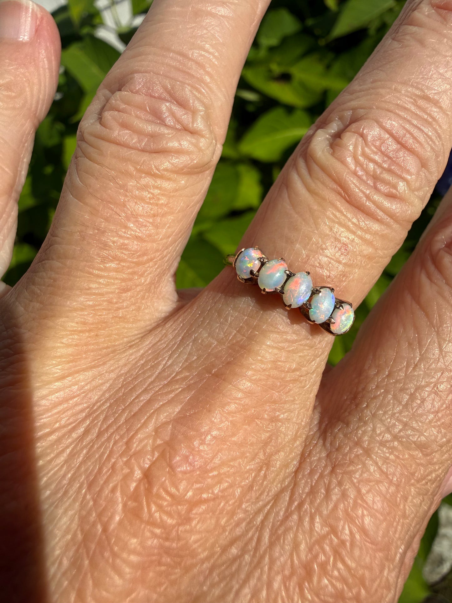 Antique 14k Gold Opal Band