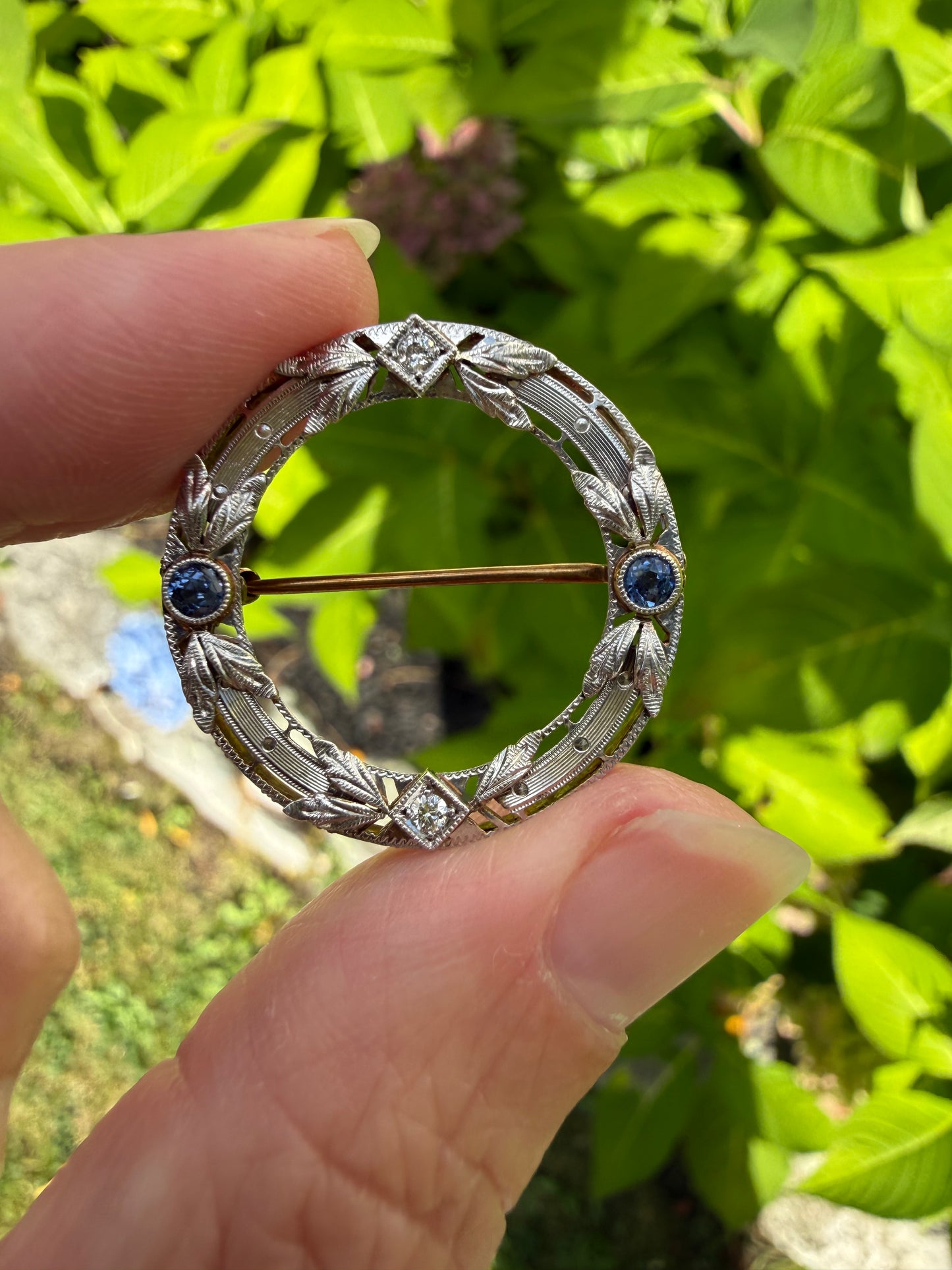 Edwardian Sapphire and Diamond Brooch C. 1905-1915