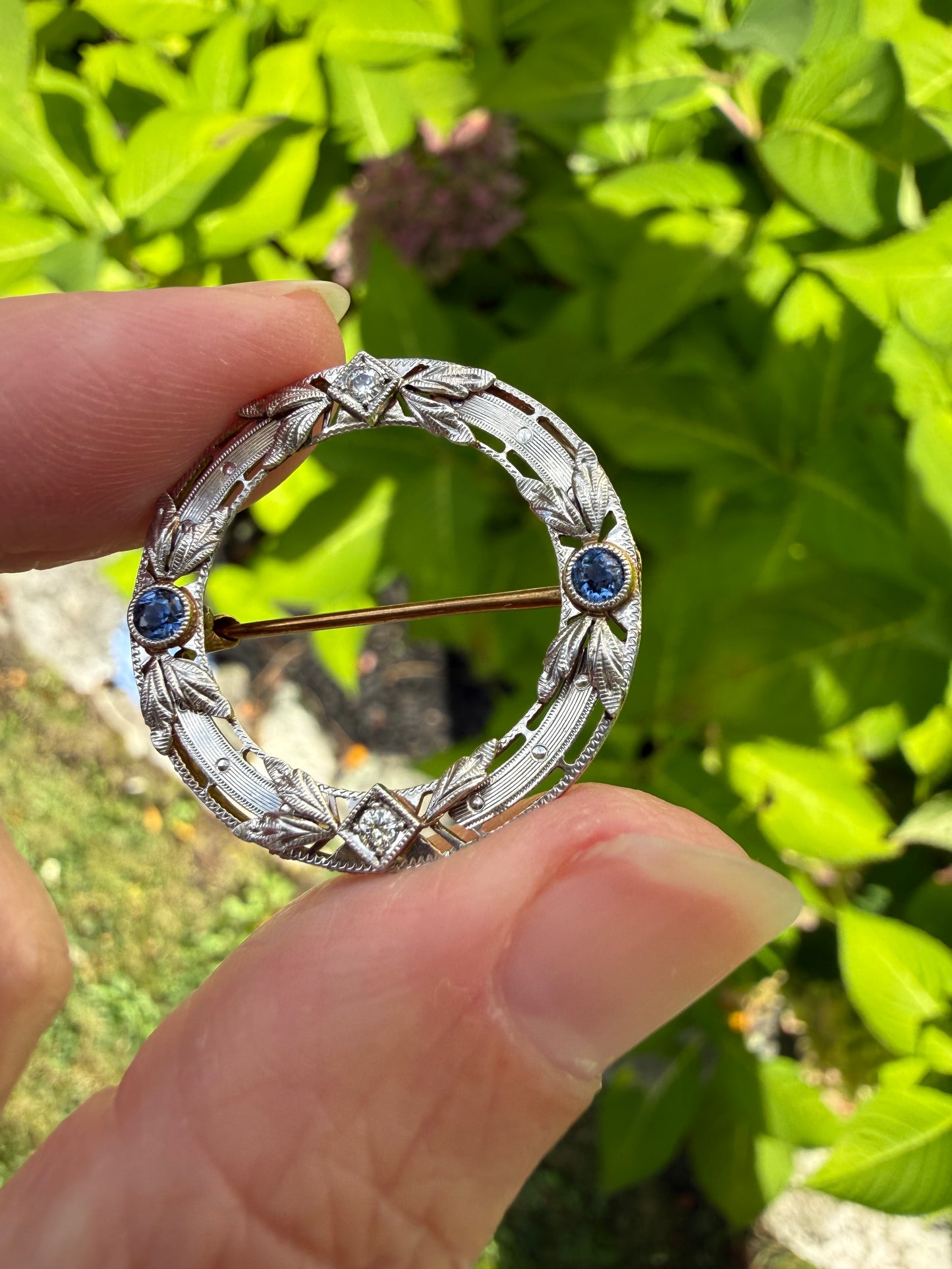 Edwardian Sapphire and Diamond Brooch C. 1905-1915