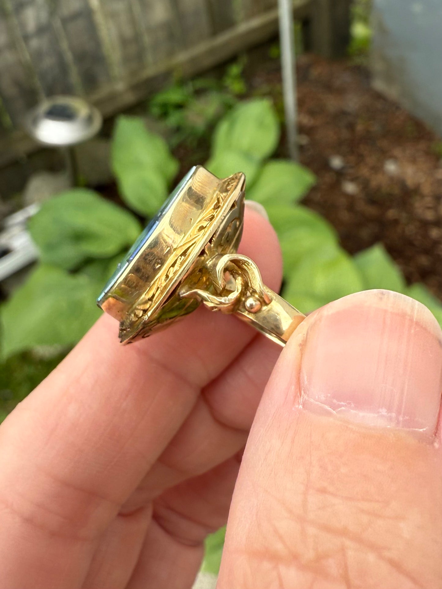Vintage 14k Yellow Gold Opal Ring