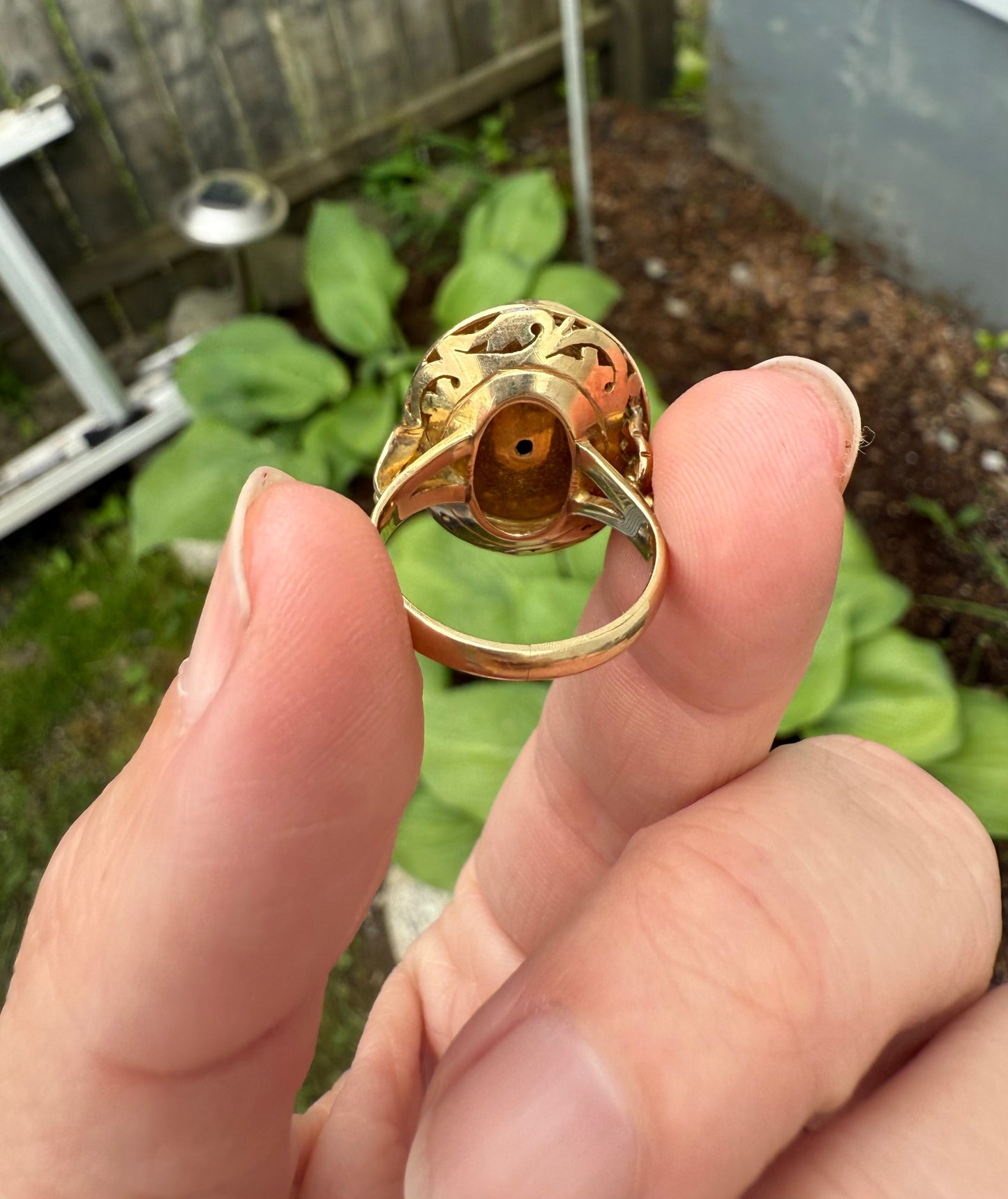 Vintage 14k Yellow Gold Opal Ring