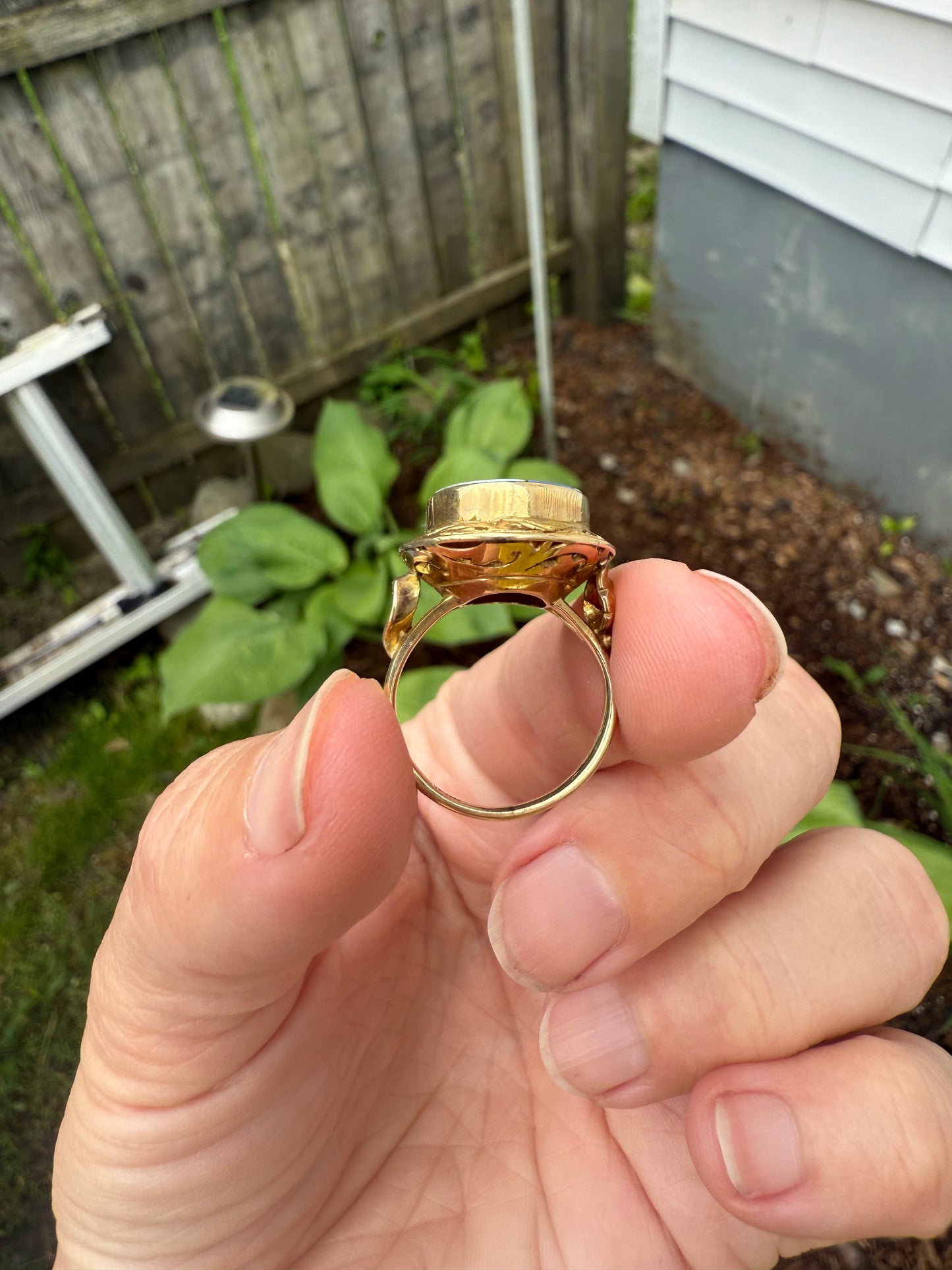 Vintage 14k Yellow Gold Opal Ring