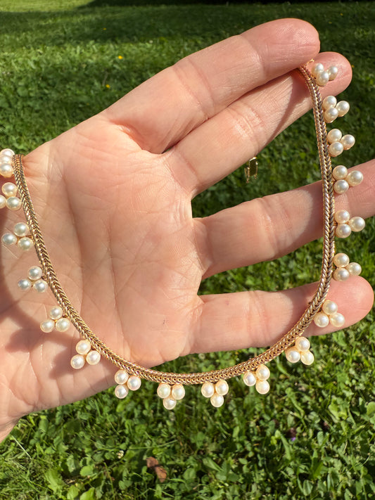 Vintage 14k Yellow Gold Pear Necklace