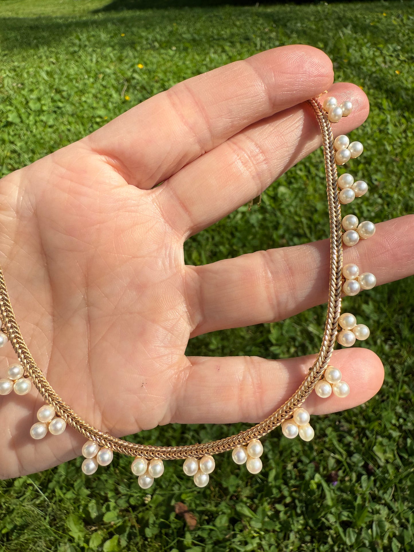 Vintage 14k Yellow Gold Pear Necklace