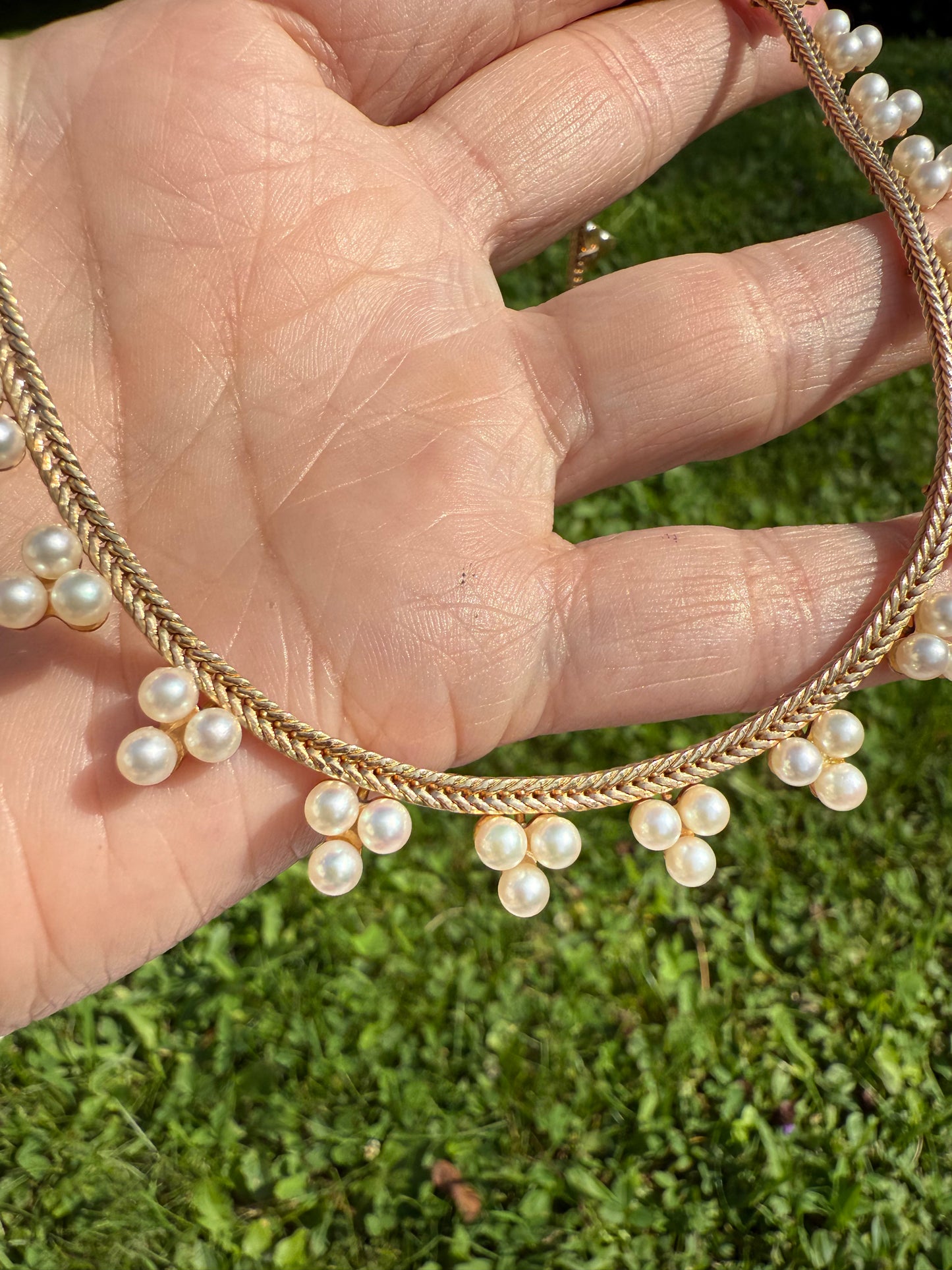 Vintage 14k Yellow Gold Pear Necklace