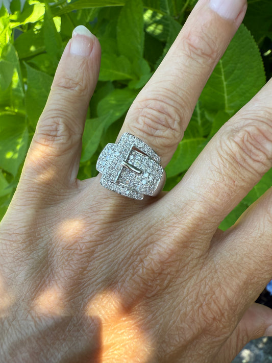 Vintage Diamond Buckle Ring
