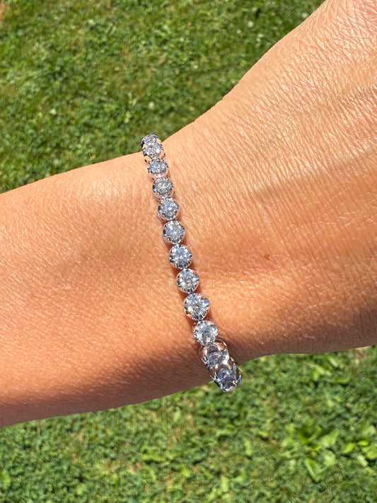 5 Carat Vintage 14k White Diamond Diamond Bracelet
